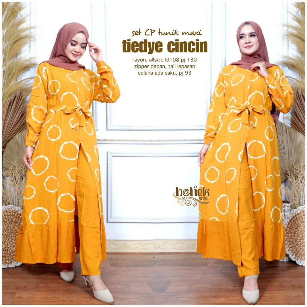 Set cp tunik maxi tiedye cincin