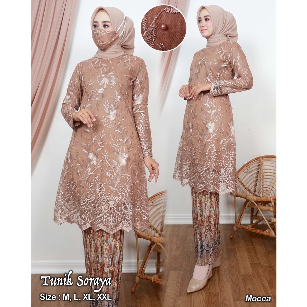 KEBAYA WISUDA / KEBAYA BRUKAT / SET TUNIK SORAYA / BAJU TUNIK WANITA