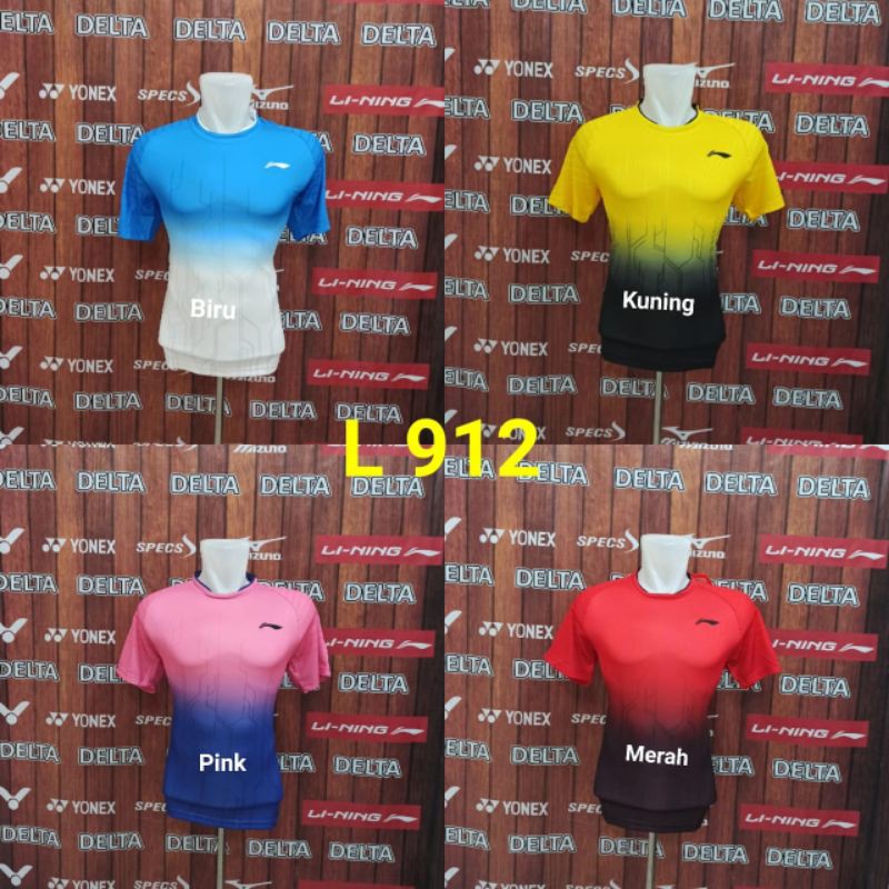 LI-NING 912 BAJU  KAOS JERSEY PAKAIAN OLAHRAGA BADMINTON BULUTANGKIS IMPORT