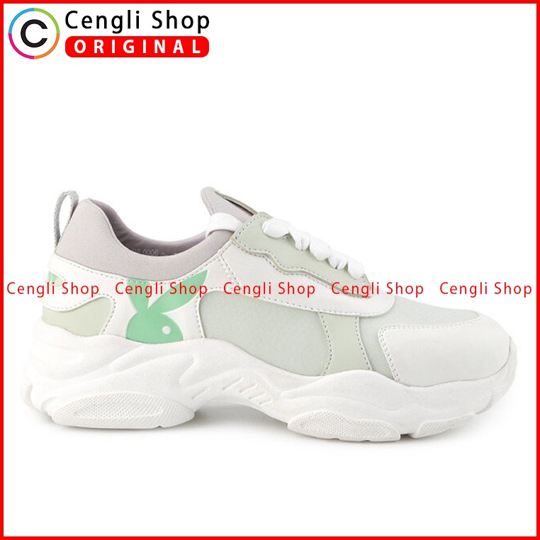 SEPATU SNEAKER PLAYBOY WANITA ORIGINAL CASUAL KETS BRANDED HIJAU PLW09