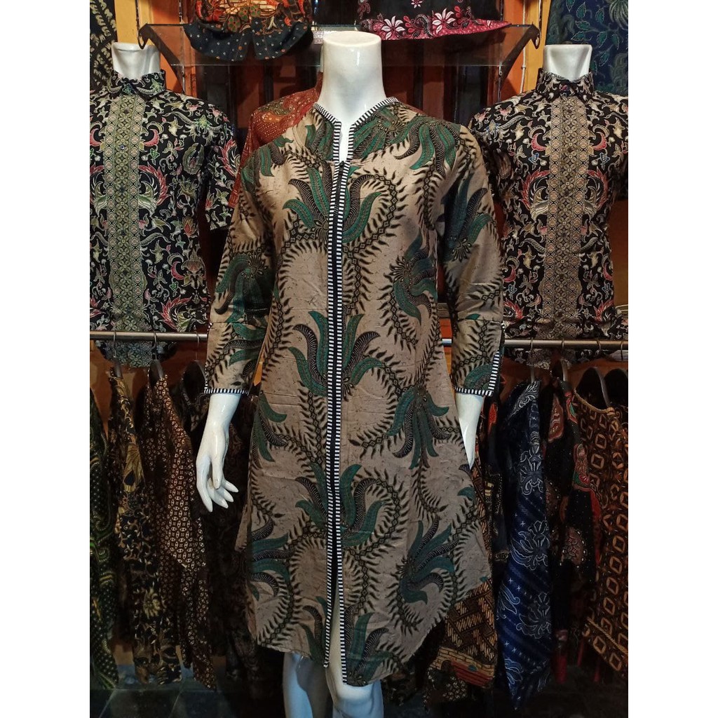 TUNIK BATIK WANITA TRADISIONAL TERBARU SERAGAM PALING LARIS BUSUI KUALITAS BUTIK MODERN