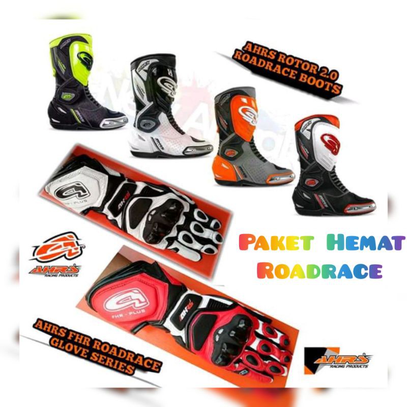 Sepatu roadrace AHRS raptor 08 + Glove sarung tangan AHRS