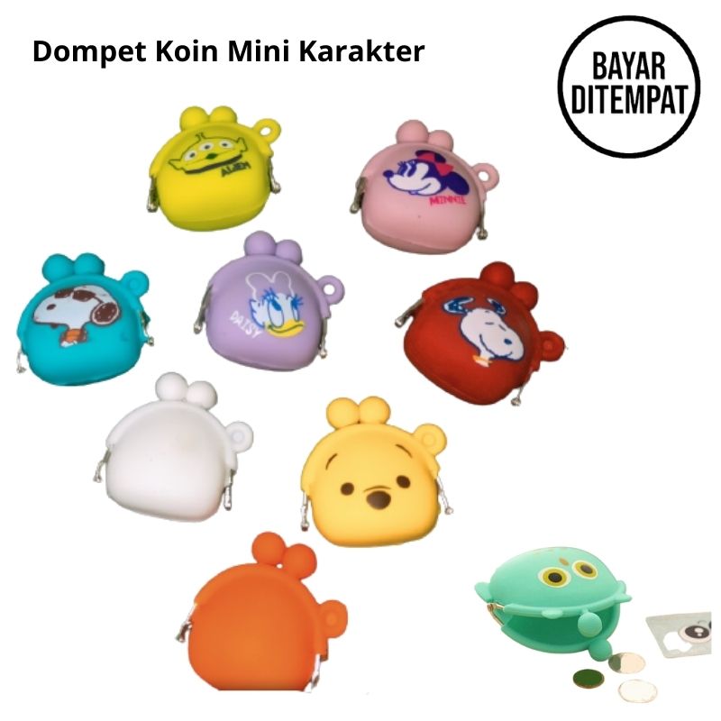 BWDG Dompet Koin Mini Kecil Silicon Karakter Jelly Lucu Dompet Karet Kartun Imut Gantungan
