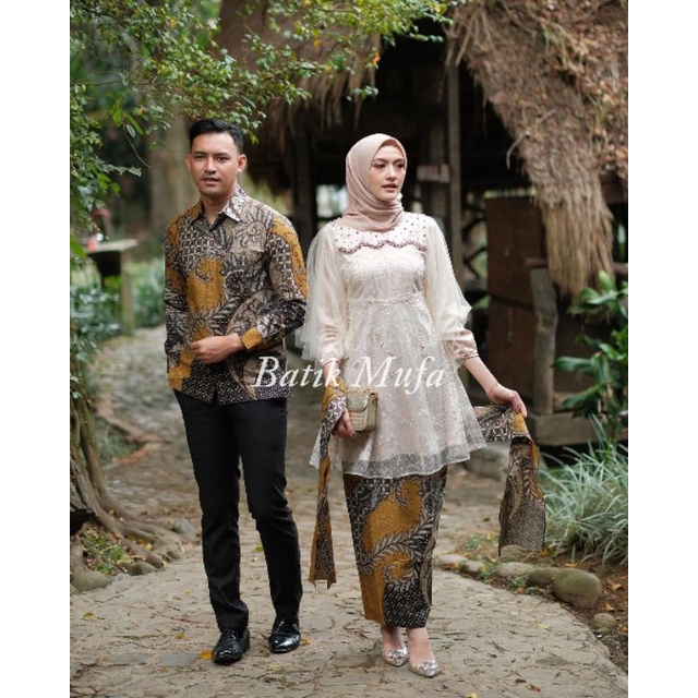 Batik couple Kebaya LUNA Latte KEBAYA MODERN Kebaya untuk lamaran kebaya wisuda tunangan