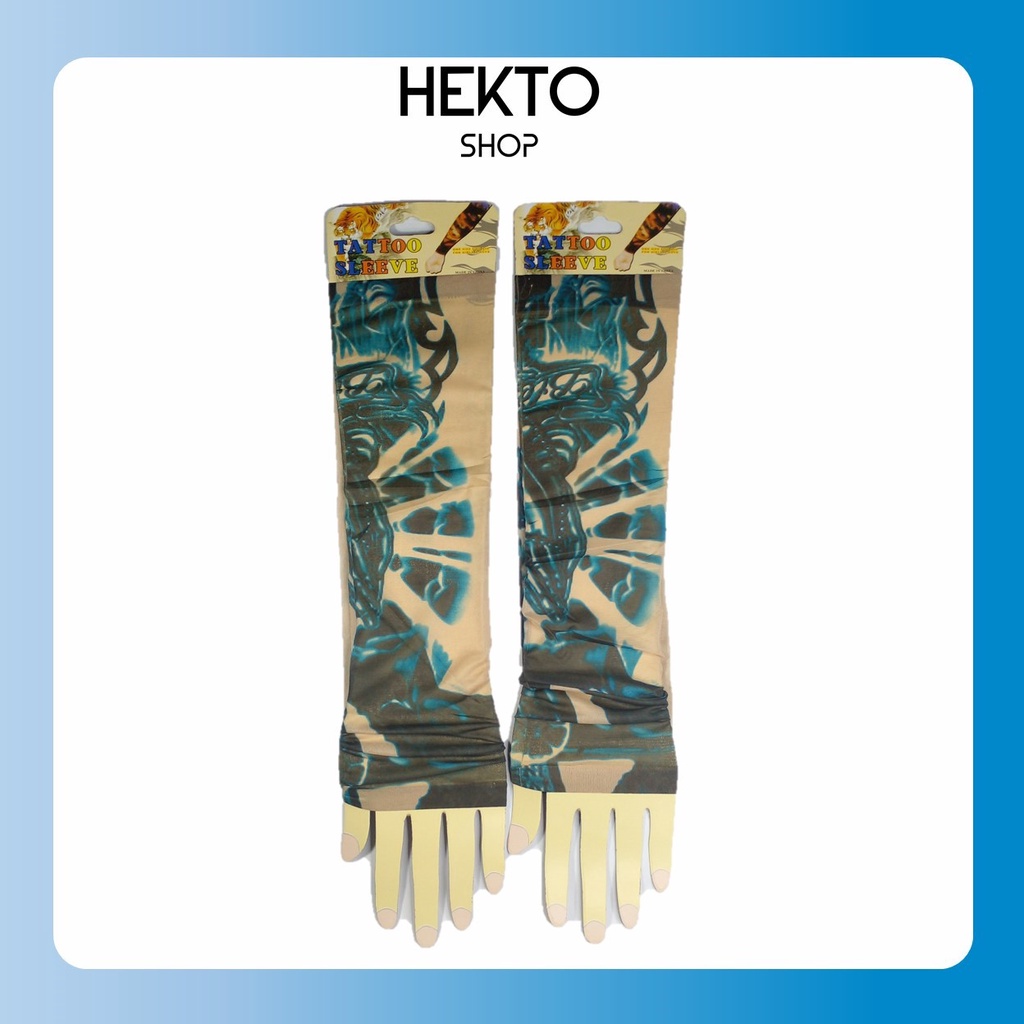 Manset Tangan Pria Motif Tato Stoking Manshet Panjang Sampai Lengan Atas untuk Cowok Laki-laki