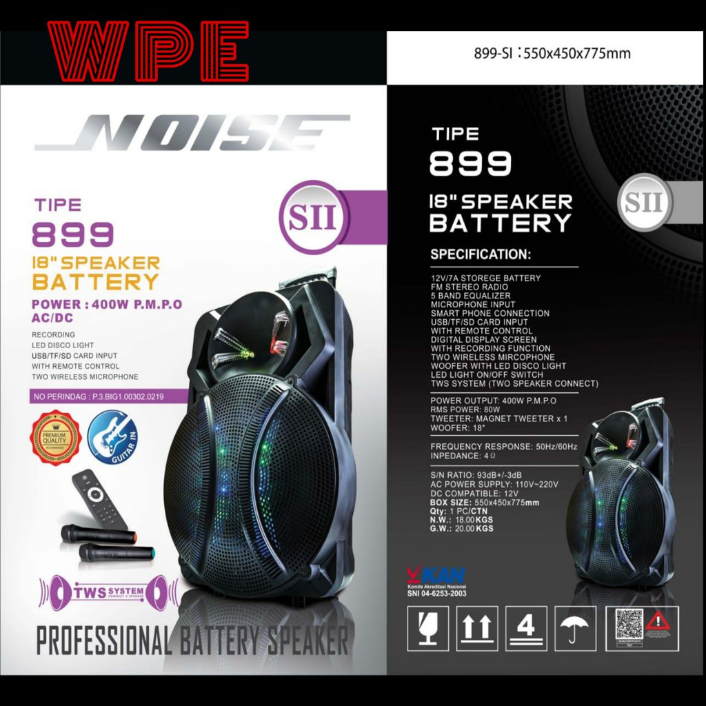 Speaker Portable Wireless Meeting Noise 899 SII Original 18 inch