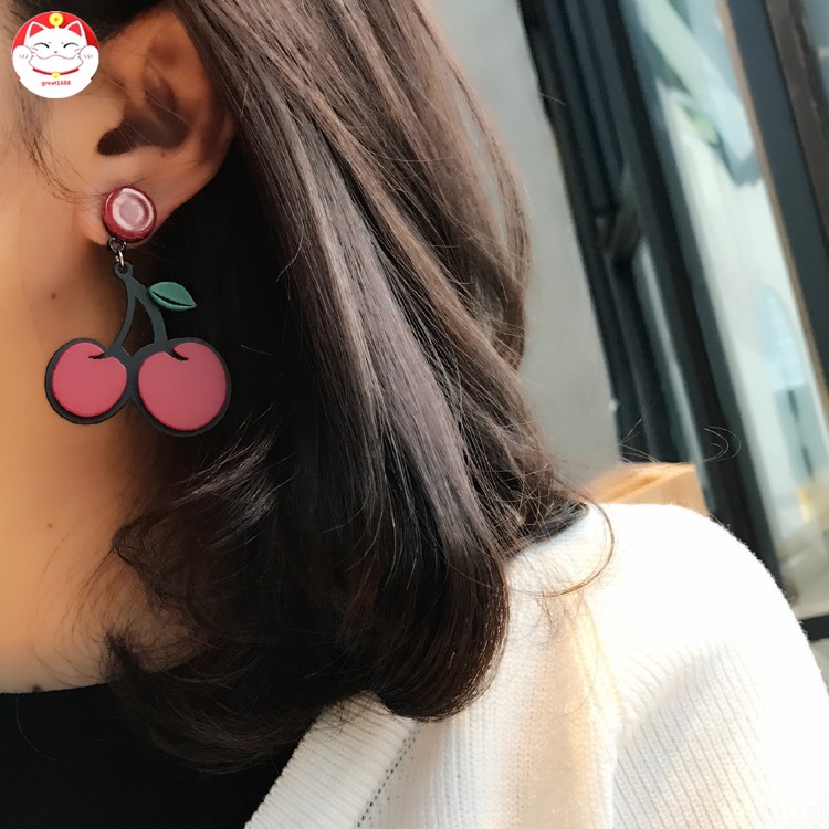 (DDFI) Anting Tusuk Motif Buah Cherry / Lemon / Lemon / Kiwi / Semangka e1d01