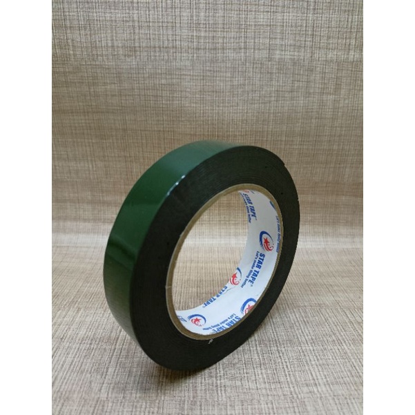 Isolasi Bolak Balik Double Side Foam Tape Double Tape Hijau Hitam Spons Tebal Star Tape 1 inch 24mm Asli