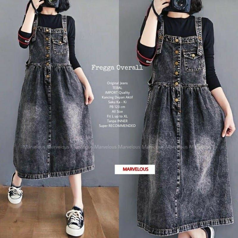 Hima Overall Jeans Premium Quality Wanita Best Seller