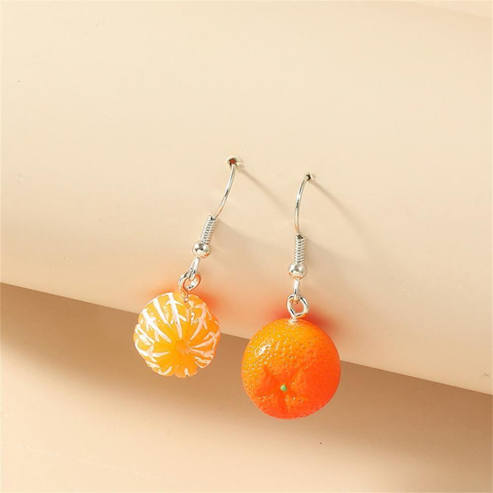 R-flower Orange Anting Lucu Perhiasan Hadiah Akrilik Menjuntai Kait Stud