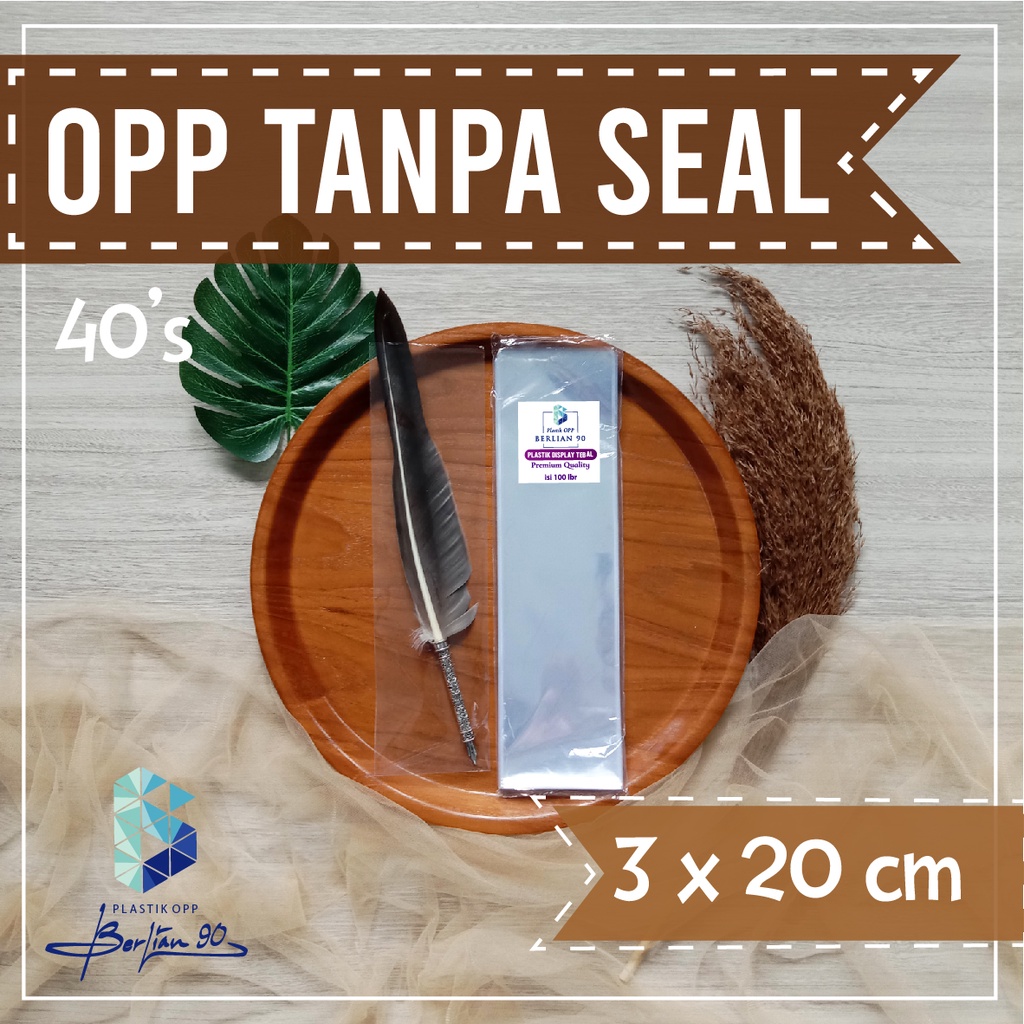 Plastik Opp Kaca 3 x 20 cm 40's / Plastik opp tanpa lem 3x20 isi 100 lembar tebal 40's Mic / Plastik