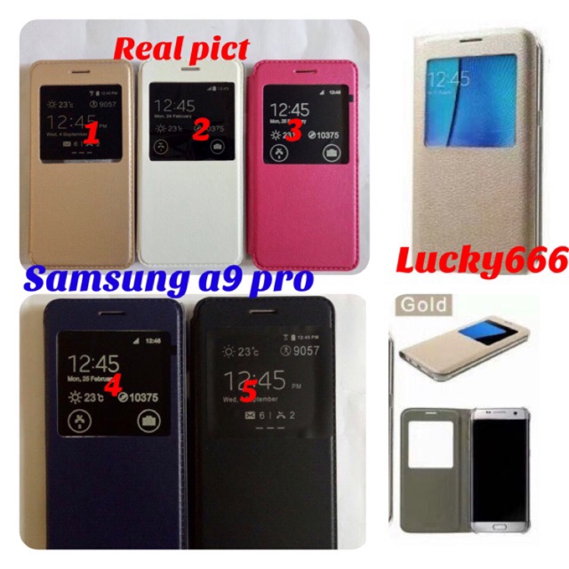 Flip cover kulit samsung a9 pro flip case samsung galaxy a9 pro a900