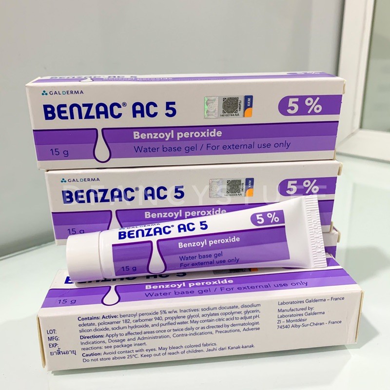 BENZAC AC 5% water base gel 15gr 60gr ORIGINAL