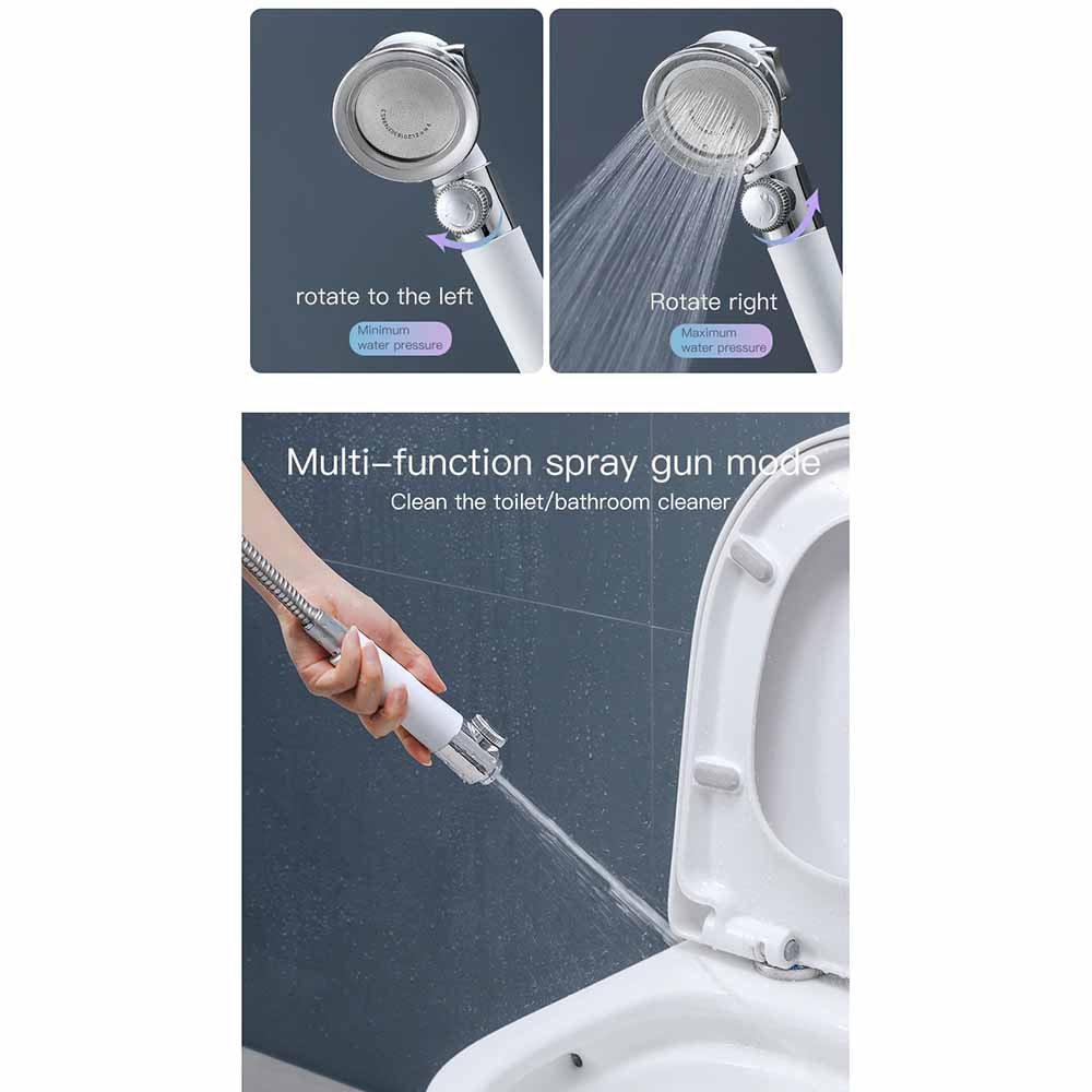 Kepala Shower Mandi Rotating 360 Degrees With 3 Mode Water Pressure - Kepala Shower Mandi Minimalist Pressurized Nozzle - Kepala Shower Filter Aerator 300 Hole