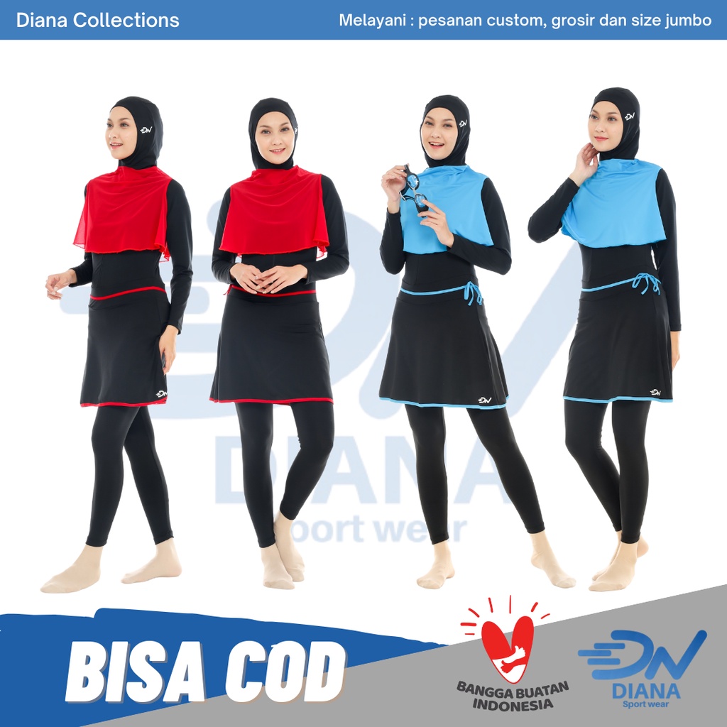 Set pakaian renang muslim wanita | Set baju renang muslim jumbo | Setelan baju renang muslim jumbo |