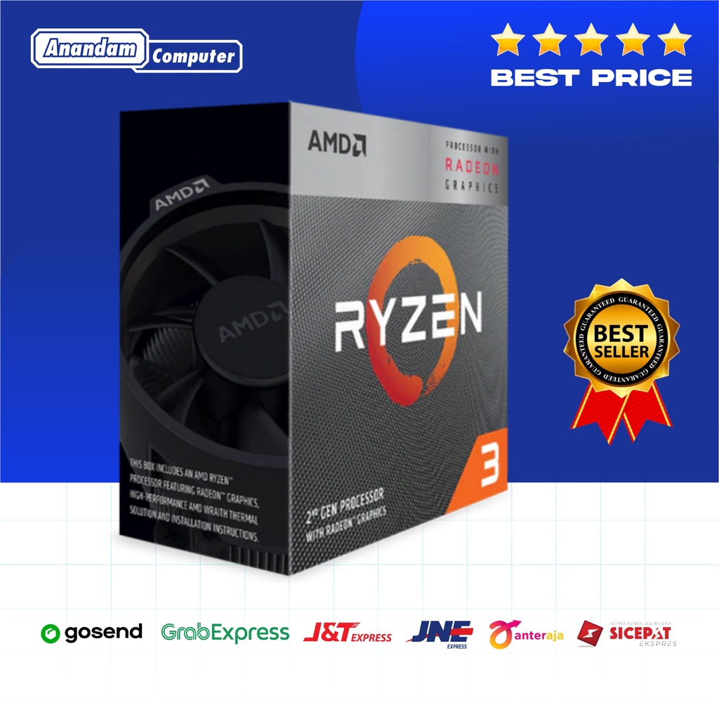 AMD Ryzen™ 3 3200G with Radeon™ Vega 8 Graphics - 4 Cores 4 Threads up to 4.00 GHz Socket AM4