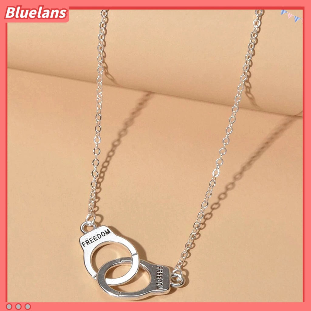 Kalung Rantai Desain Borgol O Unik Infinity Interlocking Circle Collar Bahan Stainless Steel Untuk Wanita