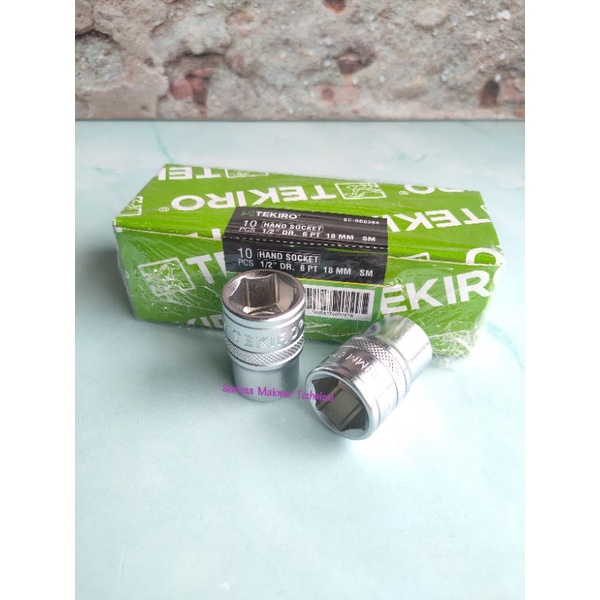 TEKIRO 1/2&quot; 18 MM Mata Kunci Sock Sok Socket Shock 18mm 6PT 12PT