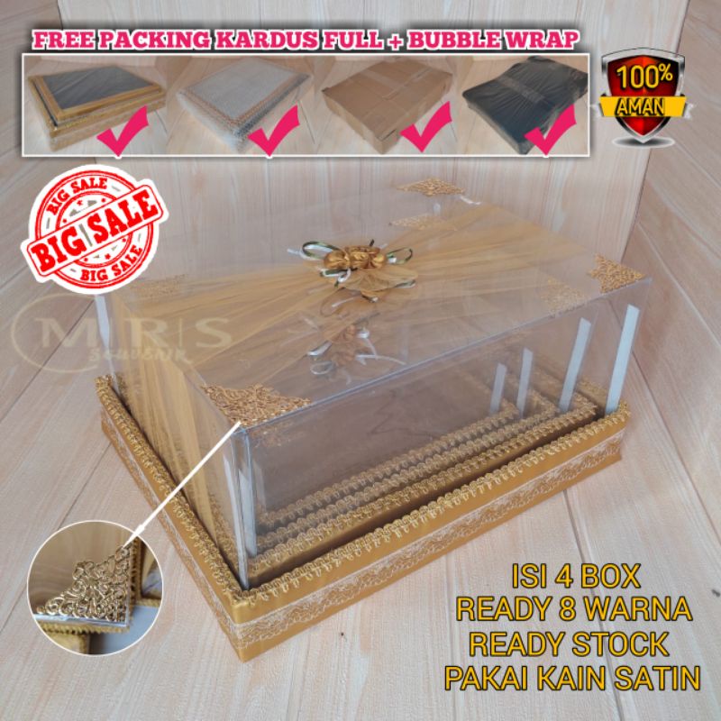 Jual Box Seserahan Mika Set Isi 4 Kotak Parcel Hantaran Kece Shopee Indonesia 1934