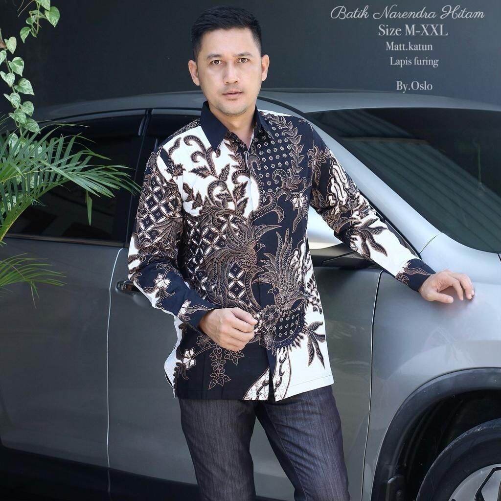 Kemeja batik PREMIUM warna putih / batik kasual pria terbaru / batik pesta warna putih /klowor putih