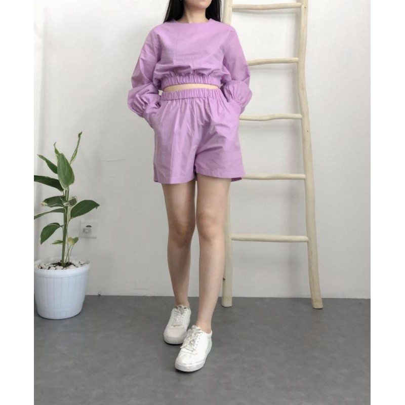 Stelan Poplin Set Fashion Wanita-Set Baju Atasan Dan Celana Wanita - poplin set