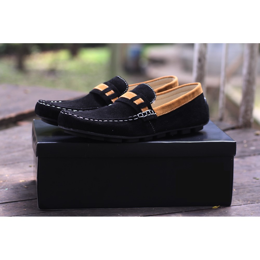 KICK TONE 01 BLACK SLIP ON PRIA KASUAL BS157 BS158 BS159 BS160 BS161 BS16 Slip On Pria Hitam