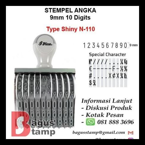 

Stempel Manual Angka 10 Digit 9Mm 9 Mm Shiny N 110 / N-110