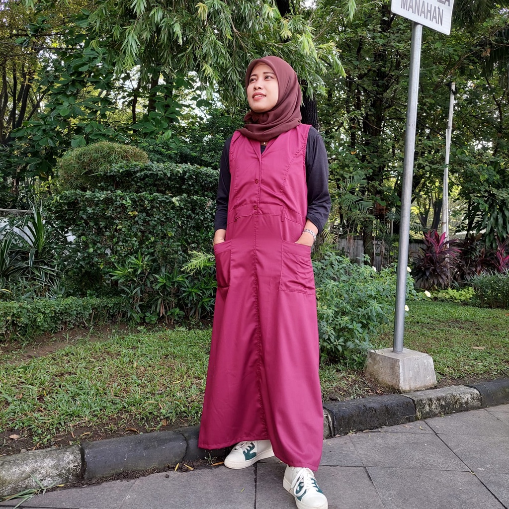 GITA OVERALL KATUN PREMIUM MAROON MILO GBM