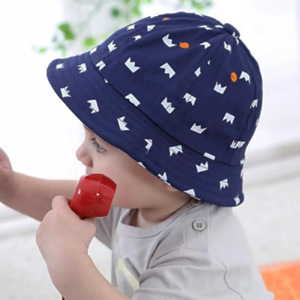 Topi Bayi dan Anak Batita Gaya pantai Baby Bucket Hat crown fashion korean style