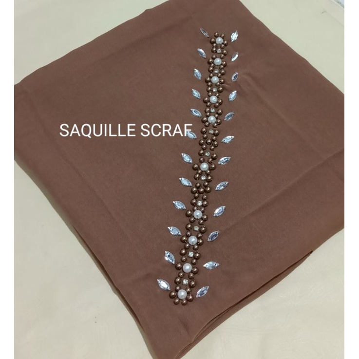 segiempat bella square payet mutiara permata/jilbab segiempat bella square bando payet/hijab bella-DARK MOCCA
