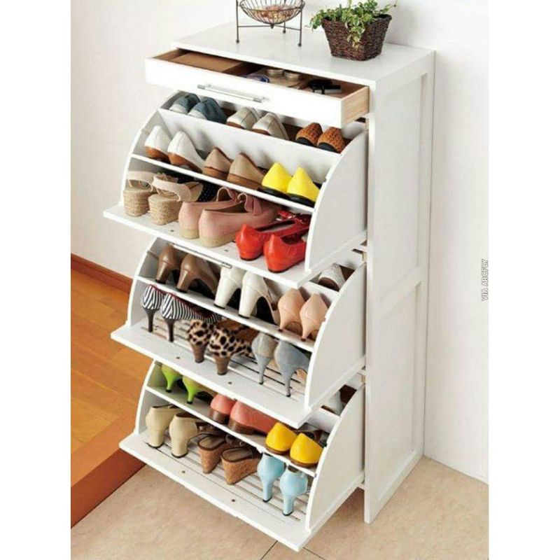 Rak Sepatu Laci Jati. Rak Serbaguna Kayu Jati Jepara.