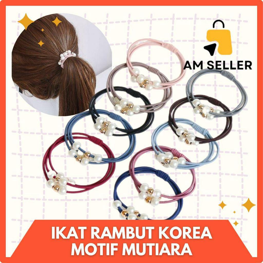 IKAT RAMBUT MUTIARA ALA KOREA IMPORT MURAH