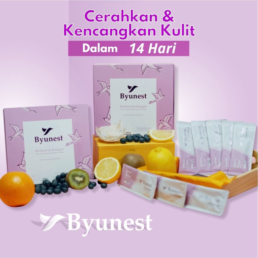 Byunest – Minuman Collagen Suplemen Kecantikan Pencerah Pemutih Wajah Kencangkan Kenyalkan Kulit Sam