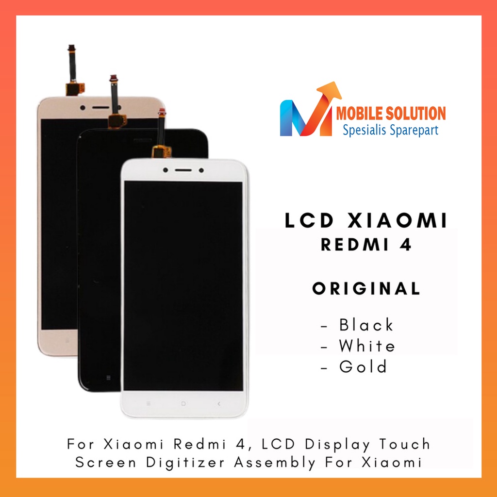 Grosir LCD Xiaomi Redmi 4 Fullset Touchscreen ORIGINAL 100% Garansi 1 Bulan + Packing / Bubble