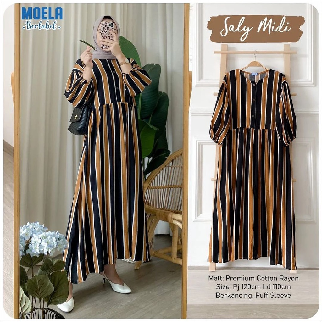 Saly Midi Motif Salur Kekinian