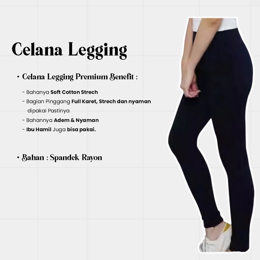 CELANA LEGGING PANJANG / LEJING PANJANG WANITA JERSEY SPANDEX TERNYAMAN UKURAN STANDAR