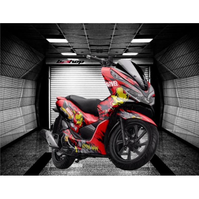 Decal Honda PCX Variasi marvel iron man