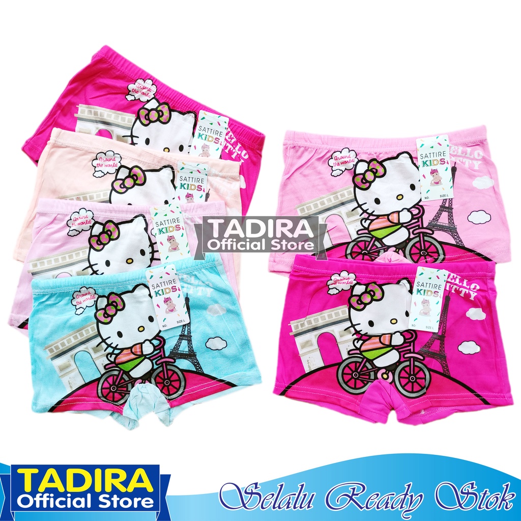 6 Pcs Celana Boxer Anak Perempuan Gambar Kartun Celana Dalam Boxer Karakter Bahan Super Lembut TADIRA