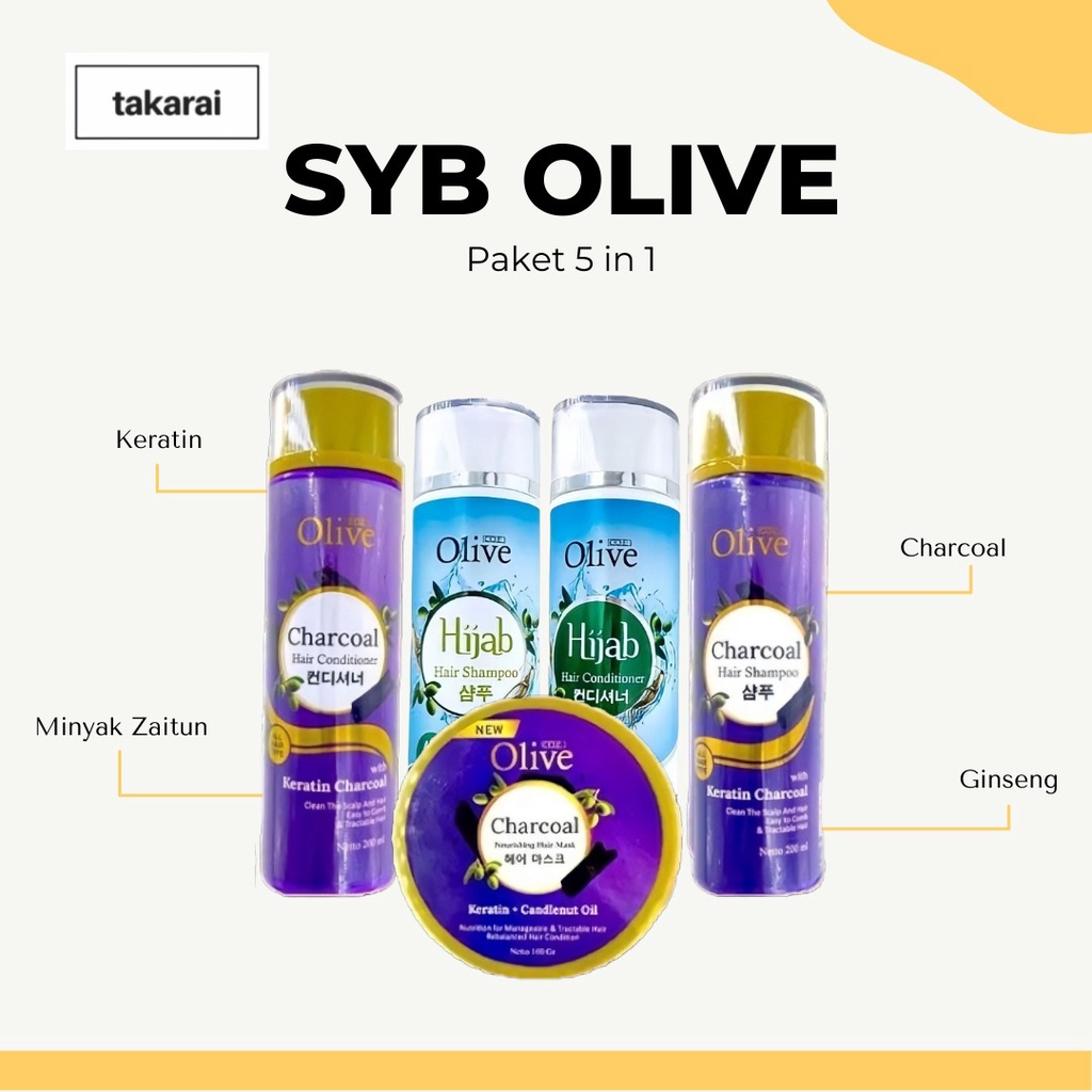 [NEW] SYB Olive New Paket Lengkap 5in1 Rahasia Perawatan Rambut Sehat Alami &amp; Anti Kusut - BPOM