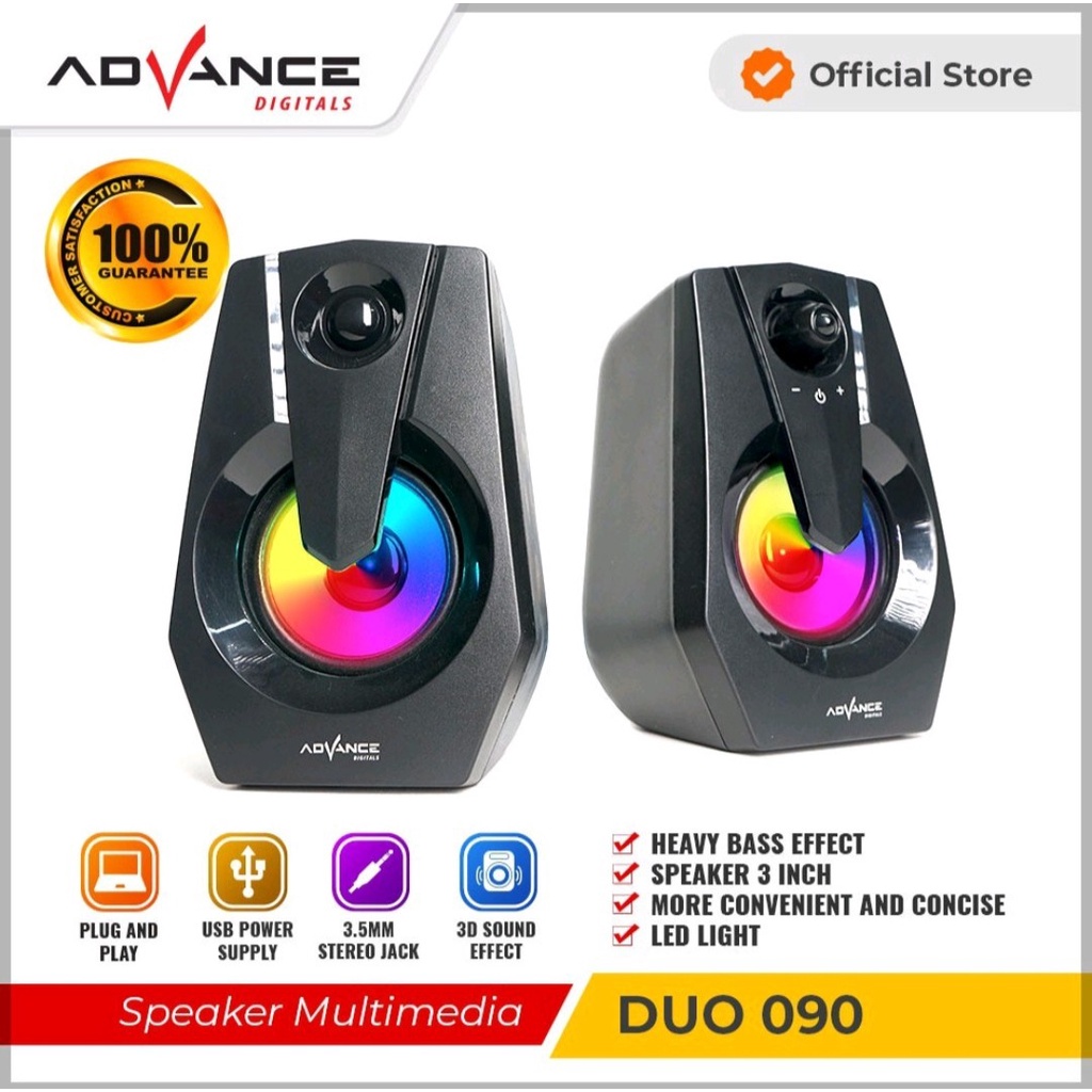 Speaker Original Advance DUO-090 7 Colors Pulsating LED/ Speaker Gaming