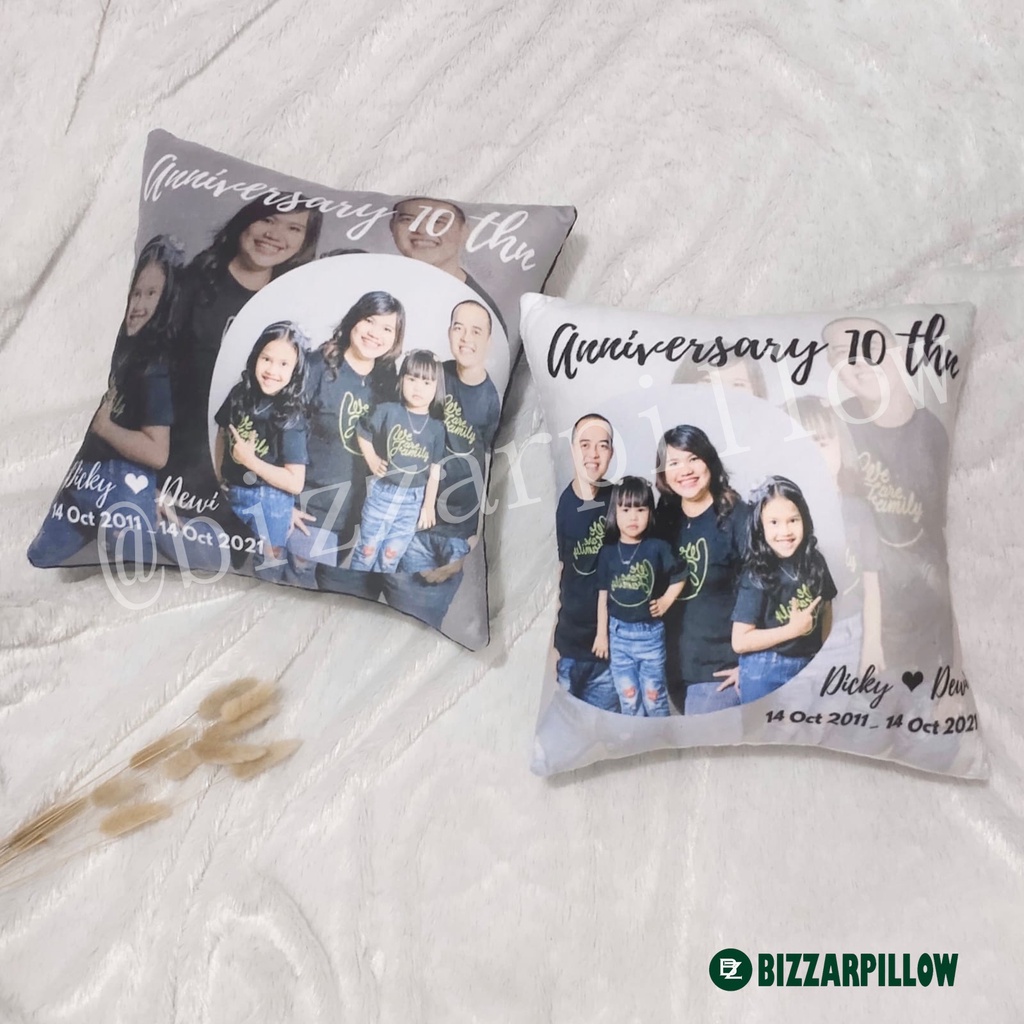 Bizzarpillow Bantal Foto Couple Hadiah Wedding / Anniversary Custom BZ178