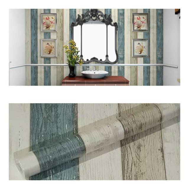 Wallpaper dinding murah ruang tamu rumah kamar  tidur kayu 
