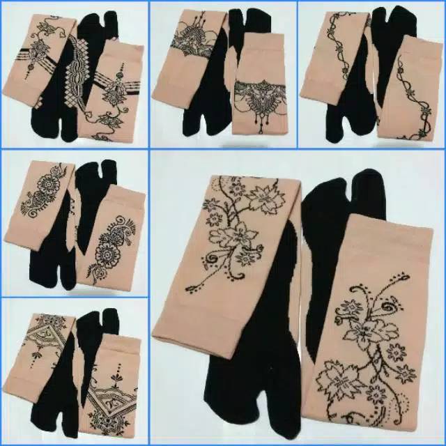 Kaos Kaki Henna Motif Floral Hena