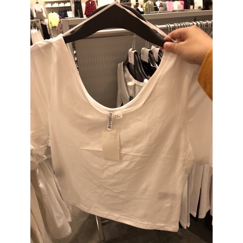 h&m crop white sale