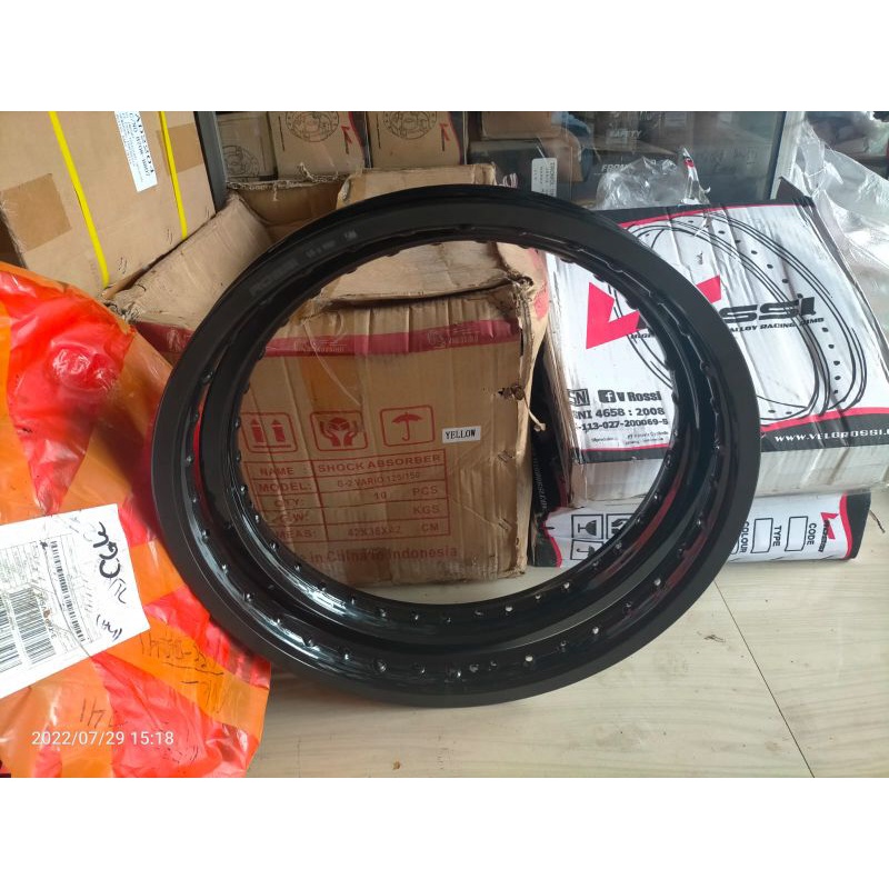 velg rossi ring 17 250 ring 18 uk 215 hitam glossy/mengkilap