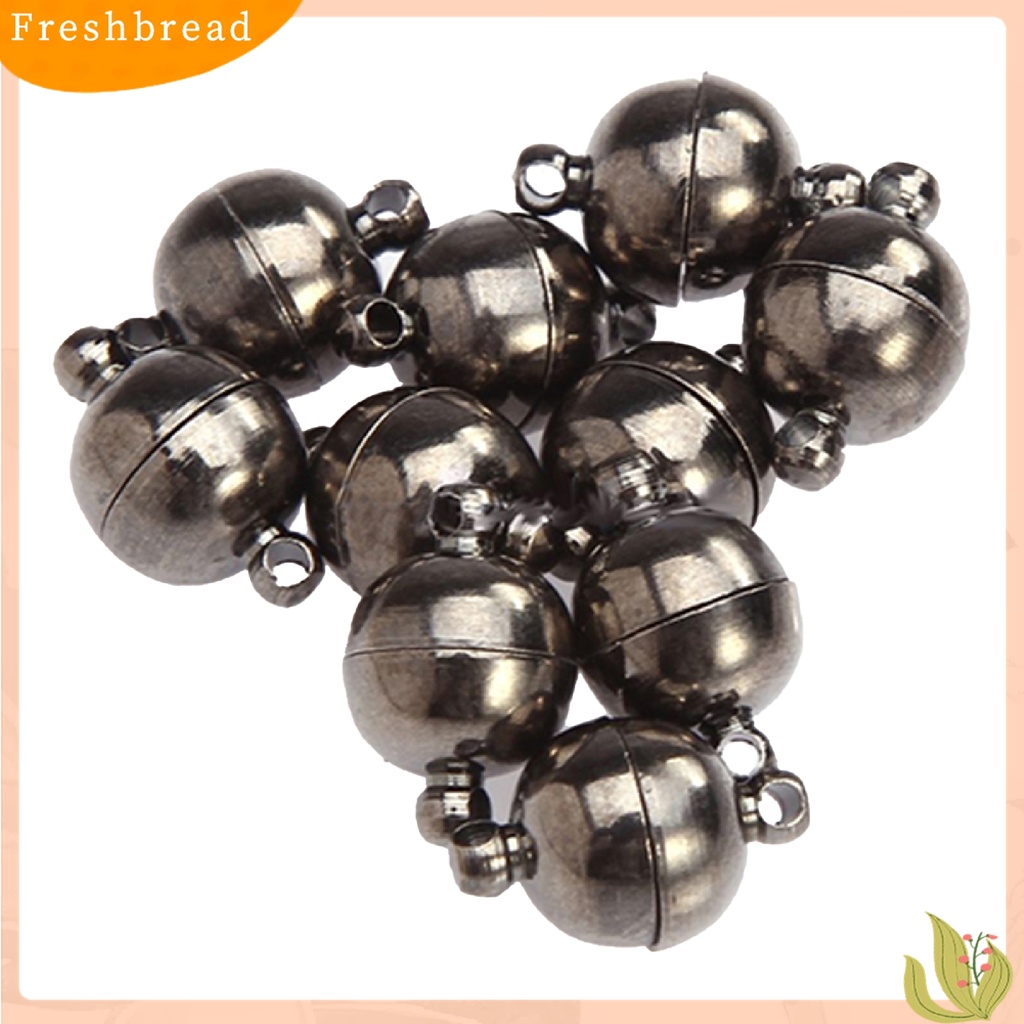 [Fresh] 10Pcs 6mm / 8mm Kalung Clasp Magnetik Bentuk Bola Bulat DIY