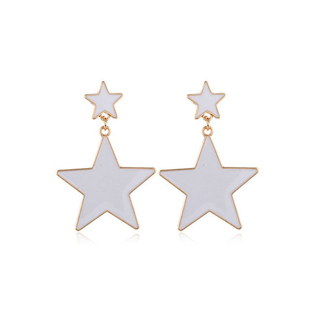 LRC Anting Tusuk Fashion Pentagram Acrylic Stud Earrings A60258