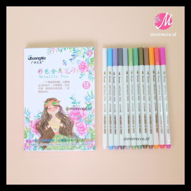 

Hot Product Guangna Metallic Brush Pen Set 12 Colors Bolpen Pulpen Kuas Metalik Ke Terjamin