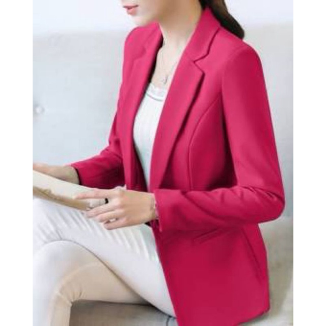 Jas/Blazer Wanita Kantor Warna Pink Fanta