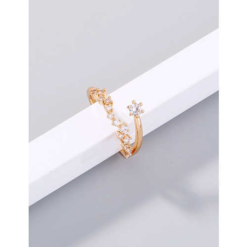 LRC Cincin Fashion Gold Color Gold Color Open Zircon Constellation Ring V89950